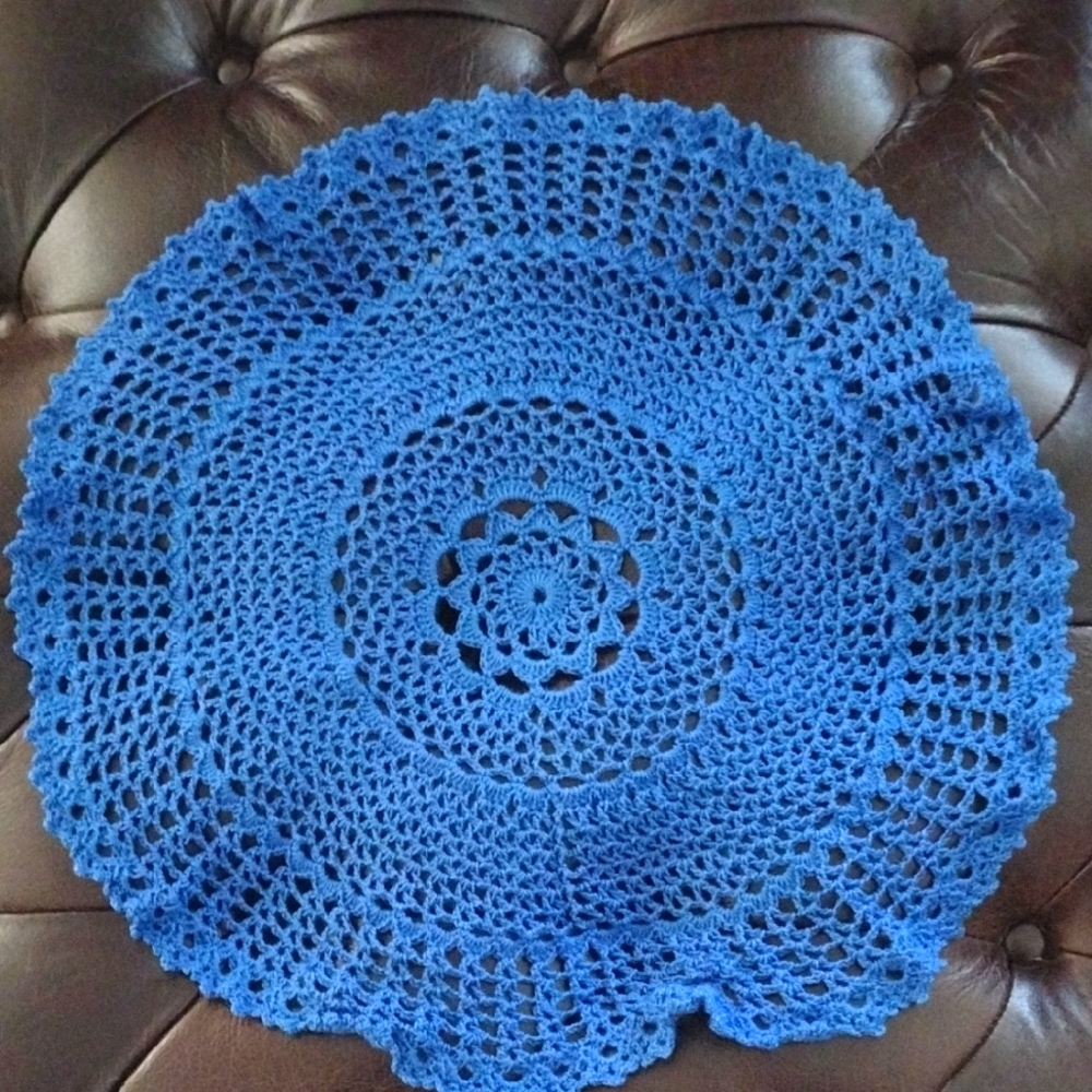 Handcrafted Blue Crochet Doily
